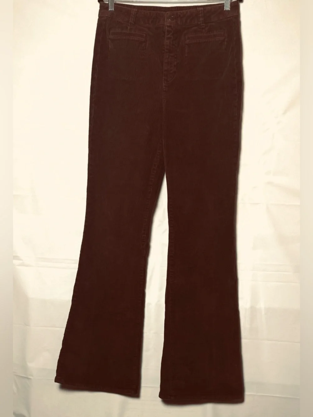 Vintage J. Crew Brown Corduroy Women’s High-Rise Flared Pants, Sz 29. NWOT - Picture 3 of 14